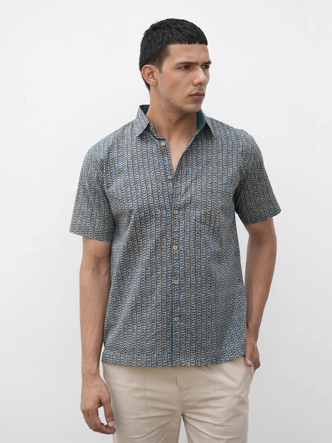 Intense Vetiver indigo blue shirt - Indikaarilife