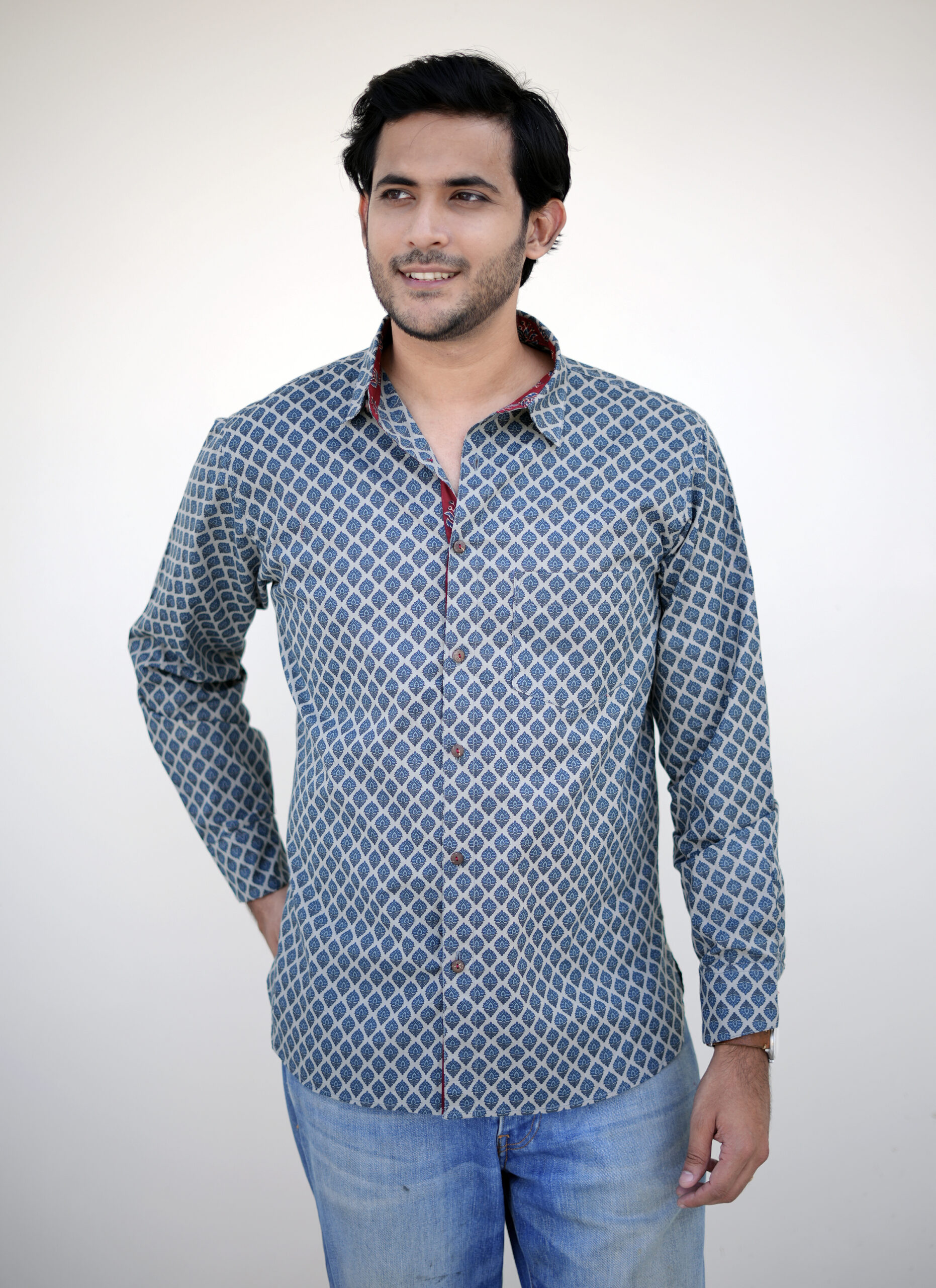 Athar blue full sleeve shirt - Indikaarilife